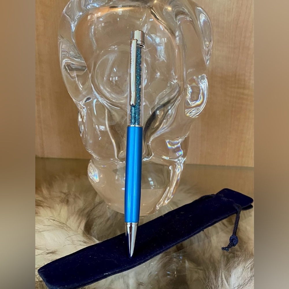 ❣️sold❣️SWAROVSKI✨Retired All-Teal✨: Gorgeous Cerulean Blue Crystalline Pen
